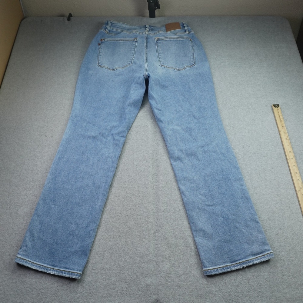 Judy Blue Jeans Womens 14W Light Wash Straight Fit Raw Hem Denim High Rise - Picture 3 of 14